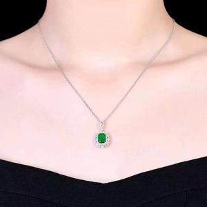 18K Solid Yellow Gold 1.45ct Vivid Green Emerald Pendant Necklace GRC Certified Women Fine <b>Jewellery</b> - Product Image 6