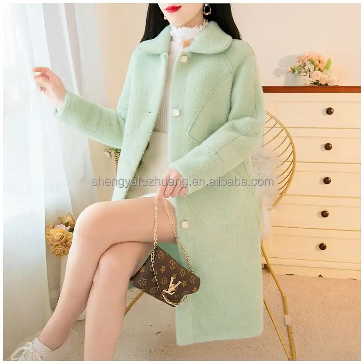 Popular cashmere coat women fashion Women's winter warm woolen coat plus size Lady's cashmere coat