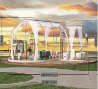 Cabaña Romántica de 2.7m con Cielo Estrellado, Casa Prefabricada Tipo Domo, Carpa Transparente de Policarbonato