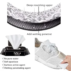 Thiết kế mới OEM là rất thích hợp cho giày ngoài trời dùng một lần làm sạch khăn lau giày thể thao làm sạch khăn lau