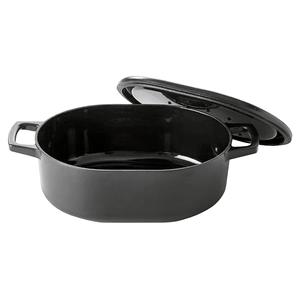 Plat à gratin Nori avec couvercle, 3,5 litres, ovale, en céramique noire, pour utilisation au four - Product Image 1