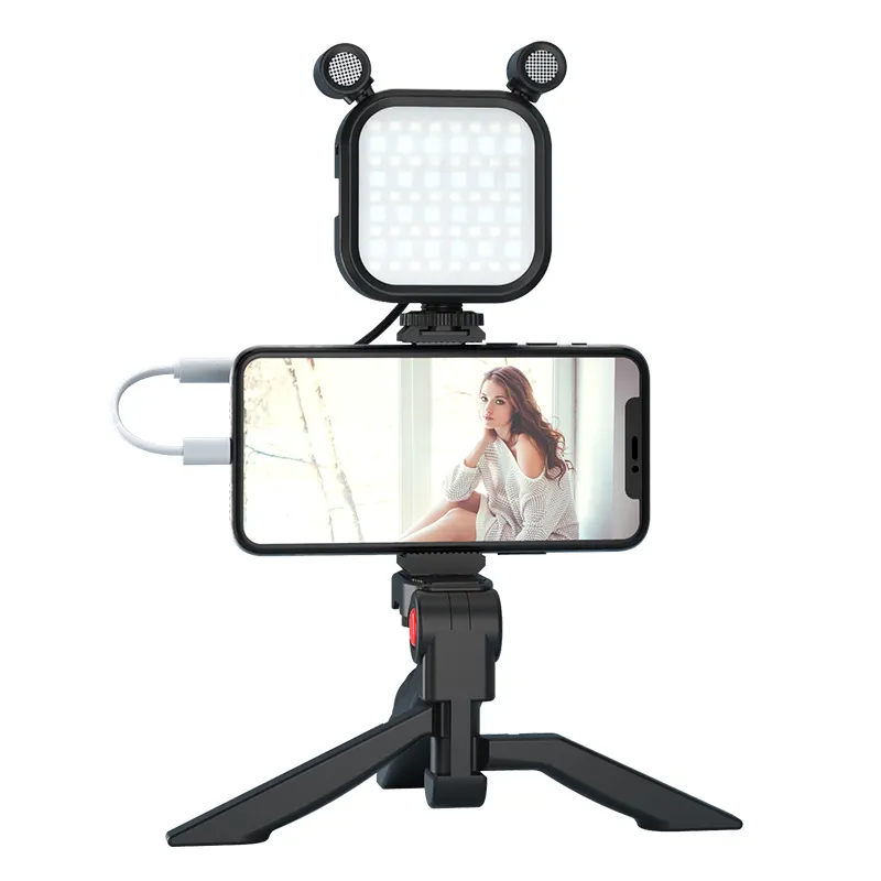 Profession elles OEM Smartphone Mikrofon Licht Vlog Kit Live-Streaming Video Füll licht Mikrofon Licht Tragbares Vlogging Kit