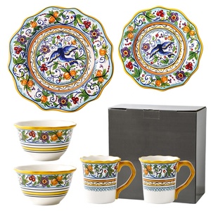 Household Exquisite Hand-painted Steak Irregular Plate with Floral Pattern - Product Image 1