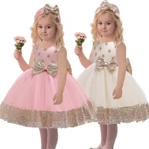 Nieuwe Jaar Rode Kerst Baby Kostuum Kinderen Boog Prinses Jurk Halloween Meisjes Prinses Jurk Kinderen Bruiloft Avond Party Dress