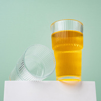 Tasse en verre transparente incassable ménage thé jus boisson turque tasses à café tasse Logo avec couvercle et paille