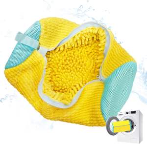 Sac à chaussures en polyester durable pour machine à laver, réutilisable, pour le nettoyage des baskets, avec fermeture éclair - Product Image 1