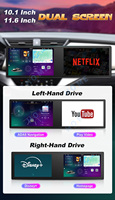 Navigation GPS à double écran Android, commande centrale pour Toyota Corolla Prado Nissan Mazda, autoradio multimédia, CarPlay sans fil