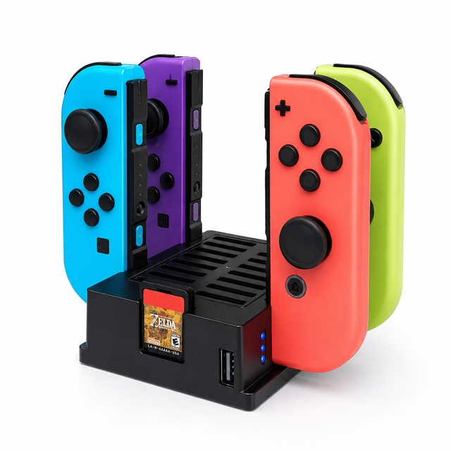 For Switch joy Piece Con With Indicator Lights Game Controller Bracket 4-in-1 Base Fast Charging Dock