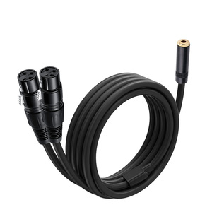Factory OEM Conector hembra de 3,5mm a <span class=keywords><strong>doble</strong></span> <span class=keywords><strong>Cable</strong></span> estéreo XLR hembra de 3 pines Dual Xlr a 3,5 MM TRS Adaptador de <span class=keywords><strong>cable</strong></span> de micrófono Cables de audio - Product Image 1