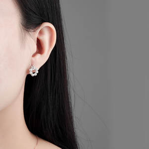 2025 New Arrival 925 Sterling <b>Silver</b> Korean Style Floral Mother of <b>Pearl</b> Stud <b>Earrings</b> for Women - Wholesale - Product Image 3