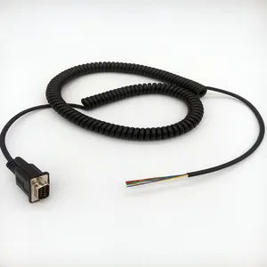DB 9pin male to open cable Gamepad Joystick DB9 coiled cable Video game controller Extension Cable