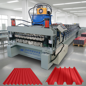 Vodley Double Layer Colored Steel Wall <b>Tile</b> Forming Machine PLC Control 0.3-0.8mm Rolling Thickness 914-1250mm Feeding Width - Product Image 1