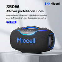 Haut-parleur Bluetooth puissant de 350W avec lumières LED et microphone intégré pour les fêtes en plein air, les réunions à domicile et les amoureux