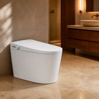 Toilette intelligente avec bidet intégré, chasse d'eau automatique, siège chauffant, nettoyage UV et télécommande pour salle de bain