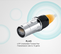 Connecteur Ethernet étanche IP67 Cnlinko 8 broches YT RJ45 personnalisé avec panneau de signalisation LED, boîtier en alliage, cuivre et laiton, certifié 1,2A