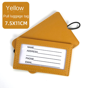 Étiquette de bagage personnalisée en cuir PU avec motif lettres, étiquette de <span class=keywords><strong>valise</strong></span> extractible pour la prévention des pertes en voyage 15x10x2CM - Product Image 6