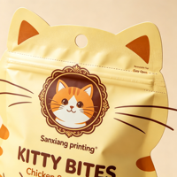 Sachet d'emballage alimentaire personnalisé en aluminium BOPP/Nylon haute qualité, imprimé en héliogravure, avec fermeture éclair, pour aliments pour animaux de compagnie (chats et chiens) 100g