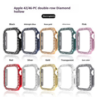 IVANHOE Boîtier PC diamant étincelant pour Apple Watch 10 Housse 42mm 46mm Pare-chocs diamant + Protecteur creux Iwatch Série 10