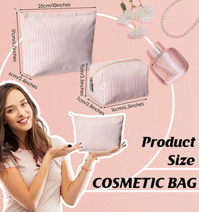 HaoRan - Juego de Bolsas de Maquillaje con Logotipo Personalizado al por Mayor, Bolsa de Cosméticos Bonita, Bolsas de Aseo, Neceser, Bolsa de Maquillaje - Product Image 2