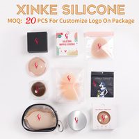 Emballage de boîte-cadeau de couvre-tétine jetable avec logo personnalisé étui à tétons noir avec accessoires intimes