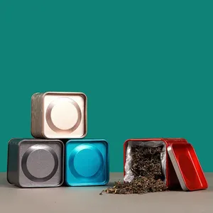 Boîtes carrées en métal pour bonbons, thé, café, poudre matcha, contenants d'emballage