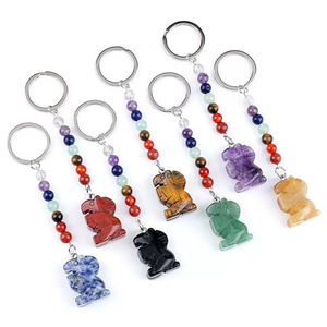 Llavero <span class=keywords><strong>de</strong></span> Caballo <span class=keywords><strong>de</strong></span> Cristal Natural, Gema Energética Curativa, Cristal Tallado a Mano, Amuleto Espiritual para Bolsa, Cuarzo, Llavero <span class=keywords><strong>de</strong></span> 7 Chakras para Regalo - Product Image 5