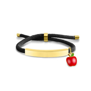 Gelang pesona rajutan tali tangan dari baja anti karat custom Ywyougang, dapat disesuaikan, berlapis emas mawar, model trendy Apple Blank - Product Image 5