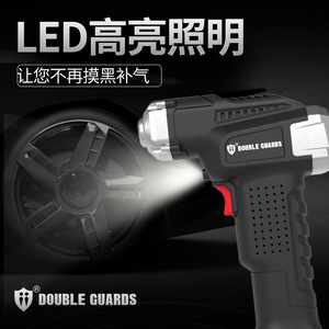 เครื่องเติมลมยางไร้สายแบบดับเบิ้ลการ์ดส์ แบตเตอรี่ลิเธียม 12V พร้อมหน้าจอ LED สำหรับรถยนต์และมอเตอร์ไซค์ - Product Image 4