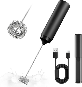 <span class=keywords><strong>Mousseur</strong></span> à lait rechargeable portable, fouet électrique 2-en-1 à double ressort pour Cappuccino, Latte, Macchiato - Product Image 1