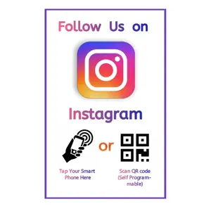 Instagram/Facebook/온라인 메뉴/Yelp/Trip어드바이저를위한 자체 프로그래밍 가능한 QR 코드가있는 Google 리뷰 카드 NFC 창 스티커