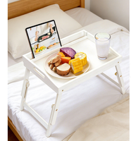 Plateau de lit pour petit-déjeuner, plateau de service réglable en hauteur pour manger dans la chambre ou au pique-nique