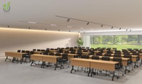 Vente en gros d'usine de mobilier de bureau design moderne IULTRA Bureau pliant du personnel MFC avec roulettes pour table d'étude de réunion et de formation