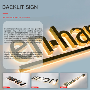 Letrero de Canal Personalizado, Letrero Acrílico 3D, Publicidad LED, Logotipo Metálico, Letrero Acrílico Retroiluminado para Pared de Negocios, Tienda - Product Image 2