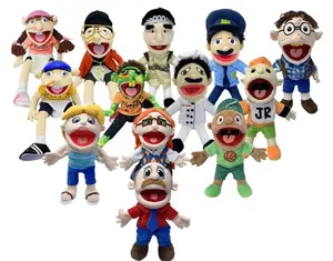 Funny 60cm Large Jeffy Boy Hand Puppet Children Soft Doll Talk Show Party Props Christmas Doll Plush Toy Puppet Kid Gift