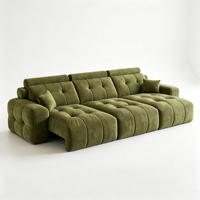 Canapé-lit fonctionnel Lawrence Electric moderne et minimaliste 3 places en chenille et éponge, idéal pour les salons et appartements
