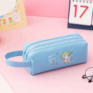 <b>Large</b> Capacity Zipper School Cartoon Pattern Pencil Cases Cartoon Printed logo Pencil <b>Box</b> Canvas Pencil Bags for Girls and Boys - Product Image 2