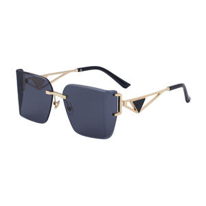 Nuevas gafas de sol sin marco para mujer, lentes de PC con protección UV400, color negro, diseño moderno, venta al por mayor transfronteriza - Product Image 1