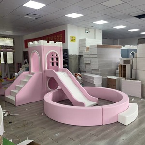 Castillo de Juegos Interior Pequeño Personalizado en Color Blanco Pastel para Niños, Alquiler para Fiestas y Eventos, <span class=keywords><strong>Casa</strong></span> de Juegos Multifuncional con Tobogán y Piscina de Pelotas - Product Image 5