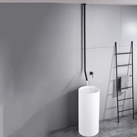 Style européen laiton colonne verticale bassin plafond suspendu goutte d'eau robinet froid et chaud plafond suspendu tuyau BF453