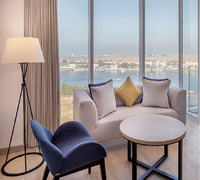 Ensemble de meubles de chambre à coucher en teck de style européen, lit California King, canapé, armoire de salle à manger pour hôtel de luxe haut de gamme