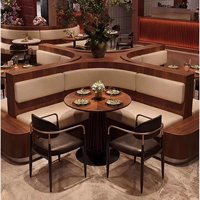 Ensemble de canapés en L modernes en gros pour hôtels, restaurants, cafés - Table et chaises commerciales en bois