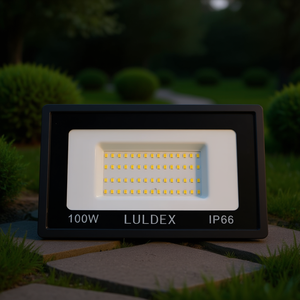 Faretto LED 100W Luce Bianca Calda 6500K CCT Corpo in Alluminio IP66 Impermeabile Montaggio a Parete Illuminazione da Giardino Esterna Certificato LULDEX RO - Product Image 2