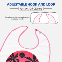 Vente en gros de bavette personnalisée pour adulte, réutilisable, lavable, imperméable avec impression de position de ramasse-miettes en option, tablier sans manches