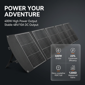 Panneau solaire portable 400W pliable, sortie 48V <span class=keywords><strong>DC</strong></span>, monocristallin PERC, étanche, pour station d'alimentation 48V, balcon - Product Image 2
