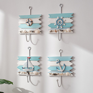 Ocean Mediterranean Style <b>Wall</b> <b>Hooks</b> Rectangle Shape Hanging Decorative Coat Rack for Home Use - Product Image 3