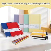 Carnets lignés, papier offset 100 g/m², lot de 8, couverture rigide, format A5, lignage collège, carnet gaufré pour journalisation