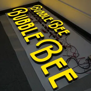 Store Front Sign 3D Led Outside Business Barber Coffee Hotel Shop Channel Storefront Outdoor Shop Led Illuminated Sign