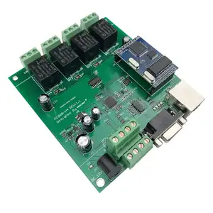 Módulo de Control de relé Ethernet, Lan Wan, servidor Web de Red, Puerto RJ45 RS232, interruptor TCP IP de 4 canales, placa PCB DIY, Hogar Inteligente