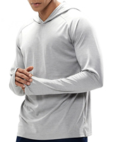 T-shirt de sport à capuche personnalisé pour homme, protection solaire UPF 50+, séchage rapide, respirant, manches longues, avec trous pour les pouces, idéal pour la randonnée et la course à pied