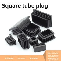 Capuchons de protection carrés en plastique noir pour pieds de meubles, tables et chaises